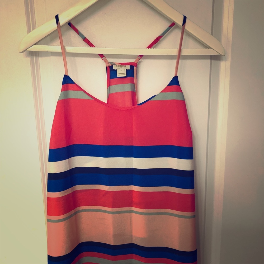Jcrew striped adjustable racer back tank